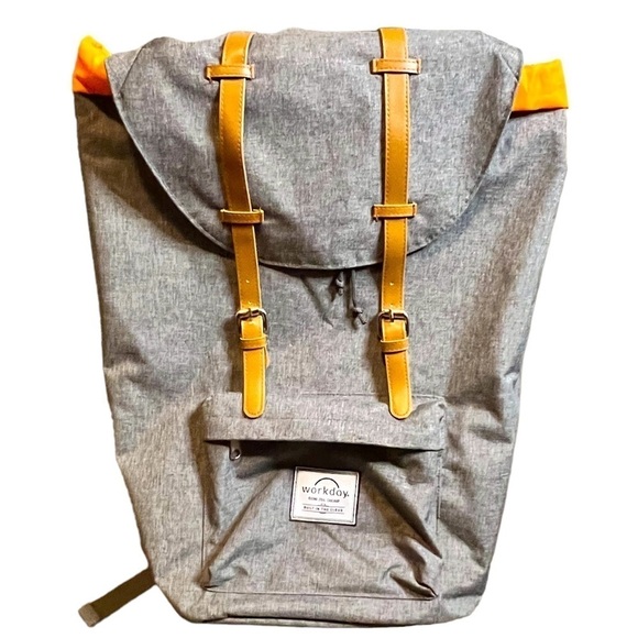 Workday Computer Work Backpack Gray Orange - Picture 6 of 7